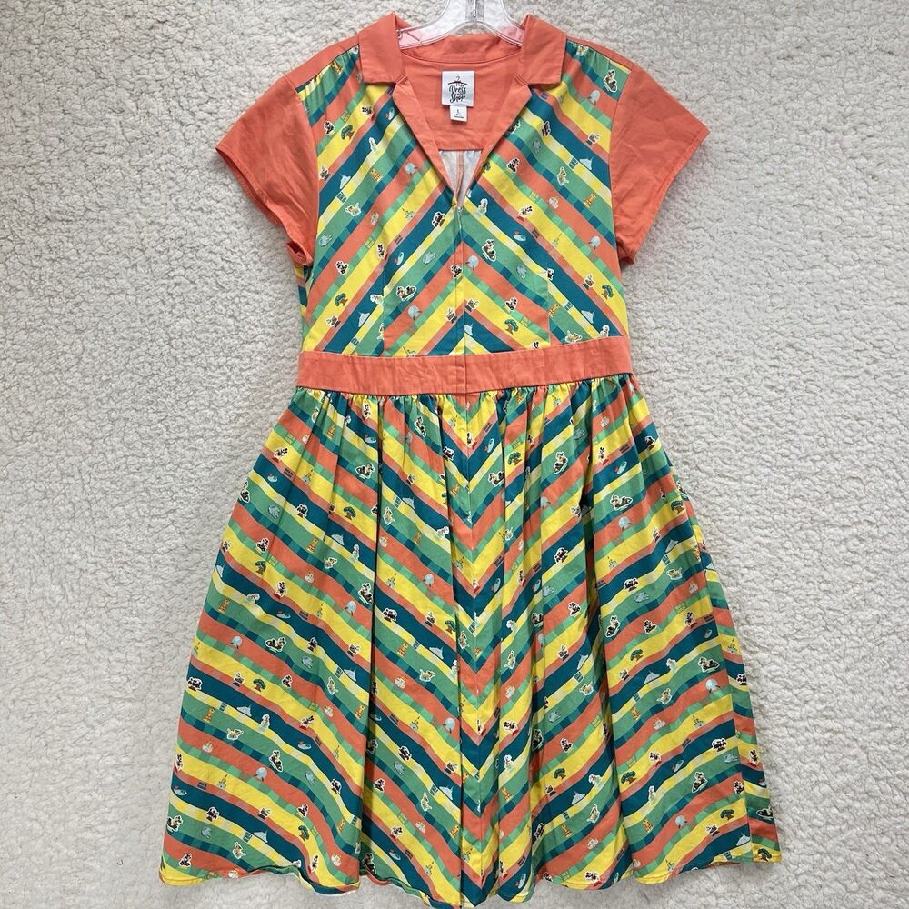 Disney Parks Dress Shop Walt Disney World Play in the Park Collared Dress L